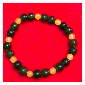 Lime & green Jadeite bracelet, 19cm stretches